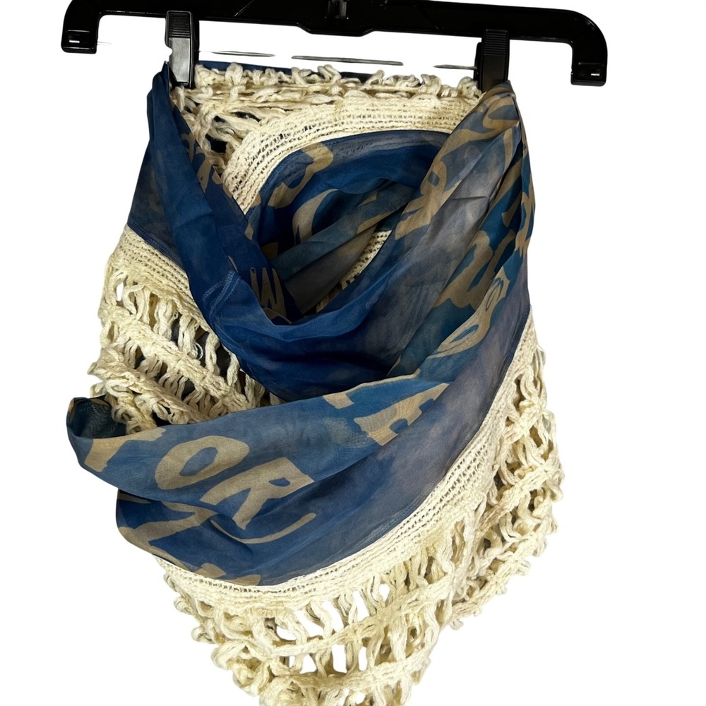Harley-Davidson Infinity Scarf Blue Sheer Logo Crochet Knit Biker 62x11 Loopโ